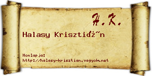 Halasy Krisztián névjegykártya